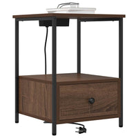 vidaXL Comò con stazione di ricarica Rovere marrone Legno multistrato