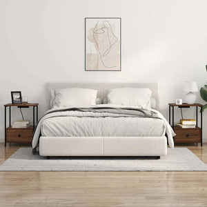 Comò con stazione di ricarica con cassetto 2 pcs Rovere marrone 859439