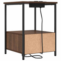 Comò con stazione di ricarica con cassetto 2 pcs Rovere marrone 859439
