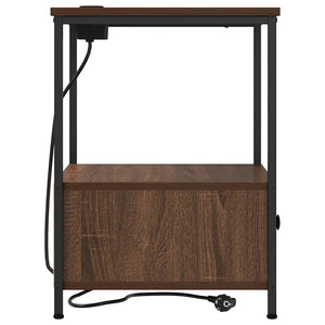 Comò con stazione di ricarica con cassetto 2 pcs Rovere marrone 859439