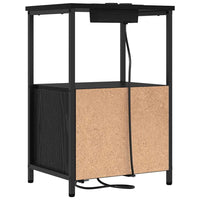vidaXL Comò con stazione di ricarica con cassetto 2 pcs Rovere nero