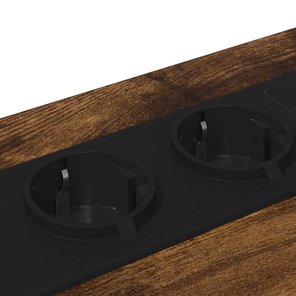 vidaXL Comò con stazione di ricarica Rovere fumo Legno multistrato