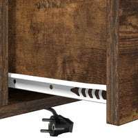 vidaXL Comò con stazione di ricarica Rovere fumo Legno multistrato