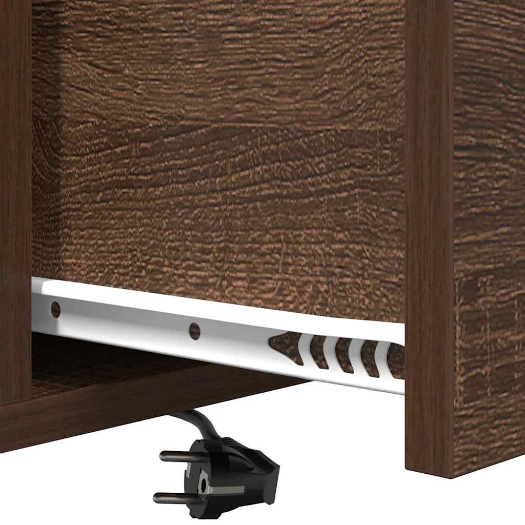 vidaXL Comò con stazione di ricarica Rovere marrone Legno multistrato