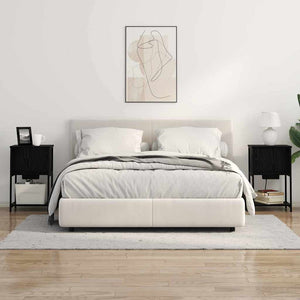 Armadio da Notte Rovere nero 38 x 31 x 61 cm Legno multistrato 859450