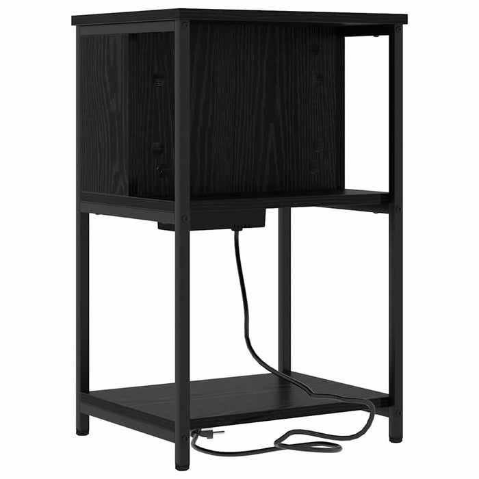 Armadio da Notte Rovere nero 38 x 31 x 61 cm Legno multistrato 859450