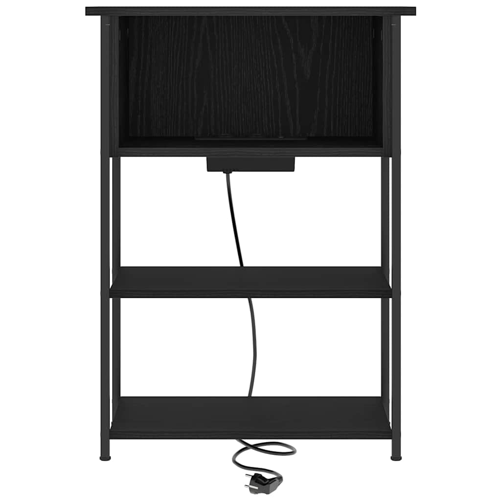 vidaXL Armadio da Notte Rovere nero 38 x 31 x 61 cm Legno multistrato