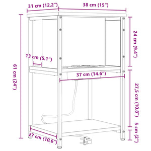 Armadio da Notte Rovere Sonoma 38 x 31 x 61 cm 859452