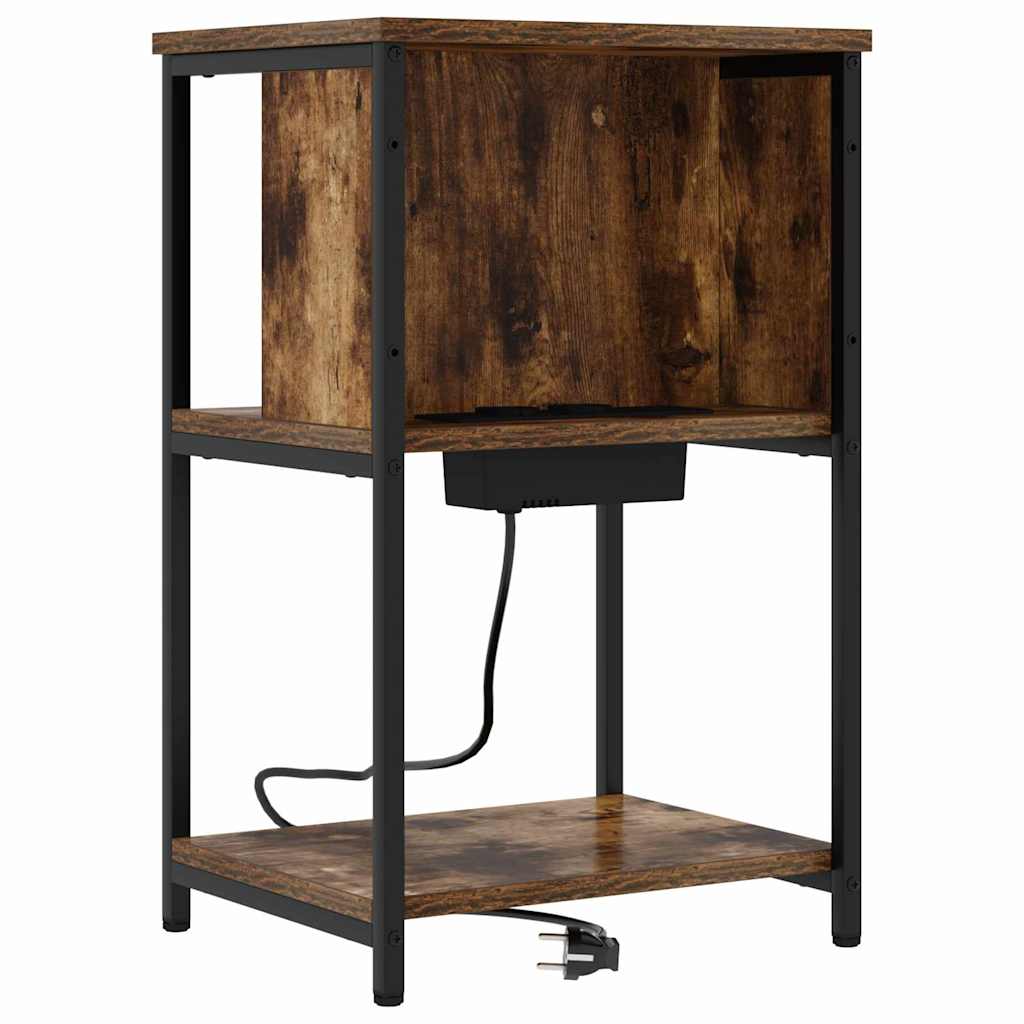 Armadio da Notte Rovere fumo 38 x 31 x 61 cm Legno multistrato 859454