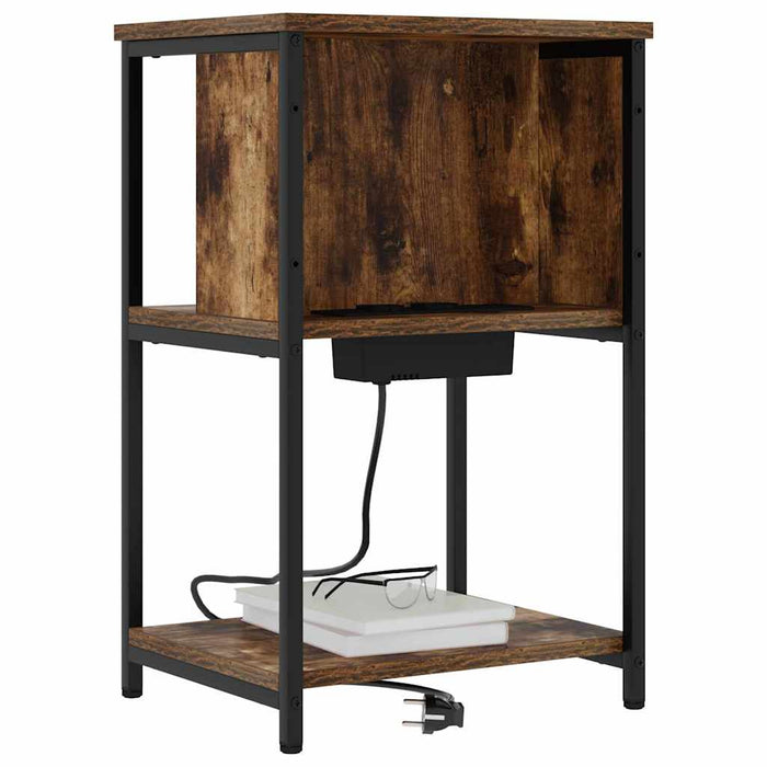vidaXL Armadio da Notte Rovere fumo 38 x 31 x 61 cm Legno multistrato