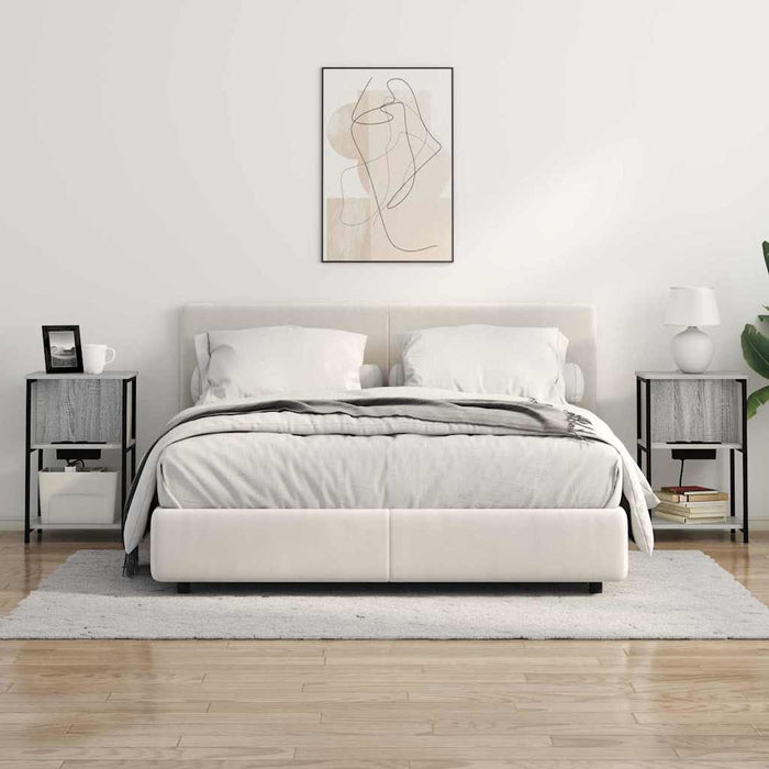 vidaXL Armadio da Notte 2 pcs Grigio sonoma 38 x 31 x 61 cm