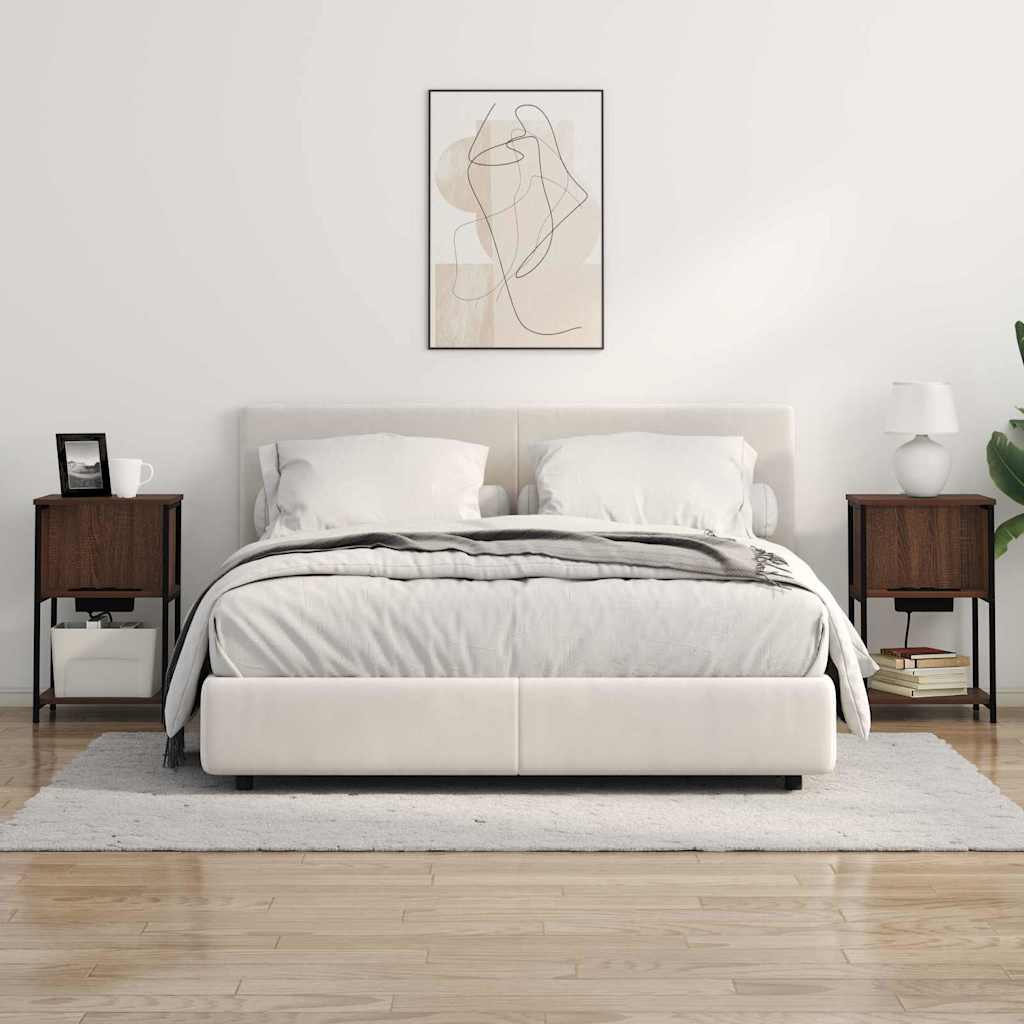Armadio da Notte 2 pcs Rovere marrone 38 x 31 x 61 cm 859459