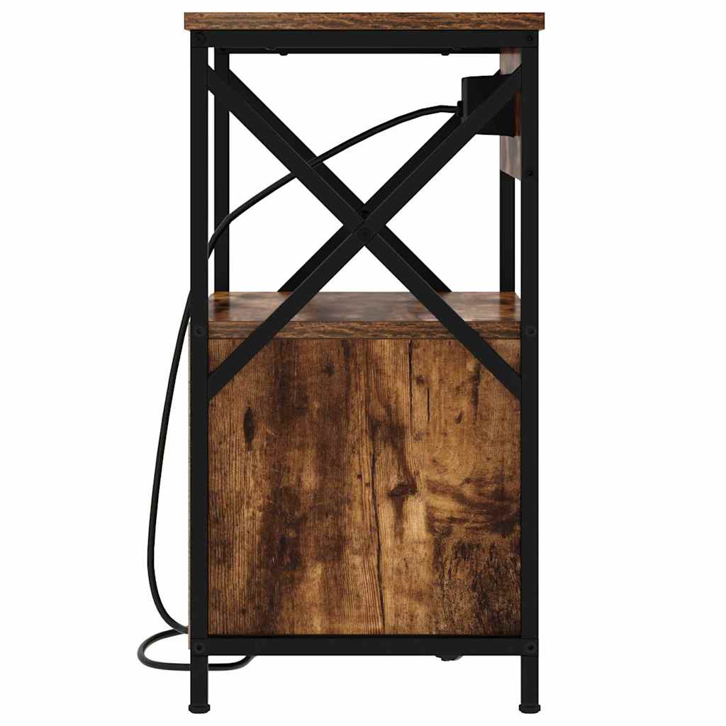vidaXL Armadio da Notte Rovere fumo 40 x 31 x 60 cm Legno multistrato