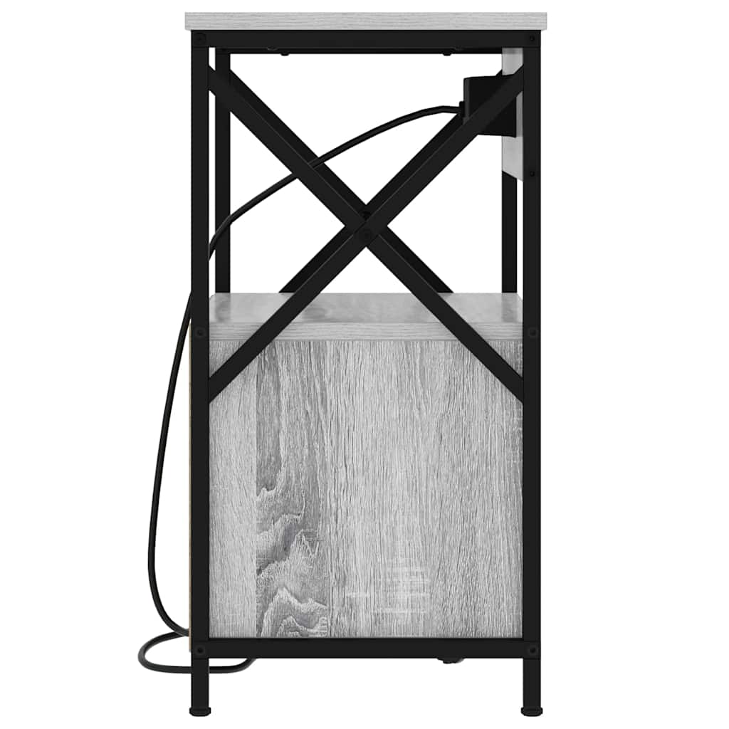 vidaXL Armadio da Notte con cassetto Grigio sonoma 40 x 31 x 60 cm