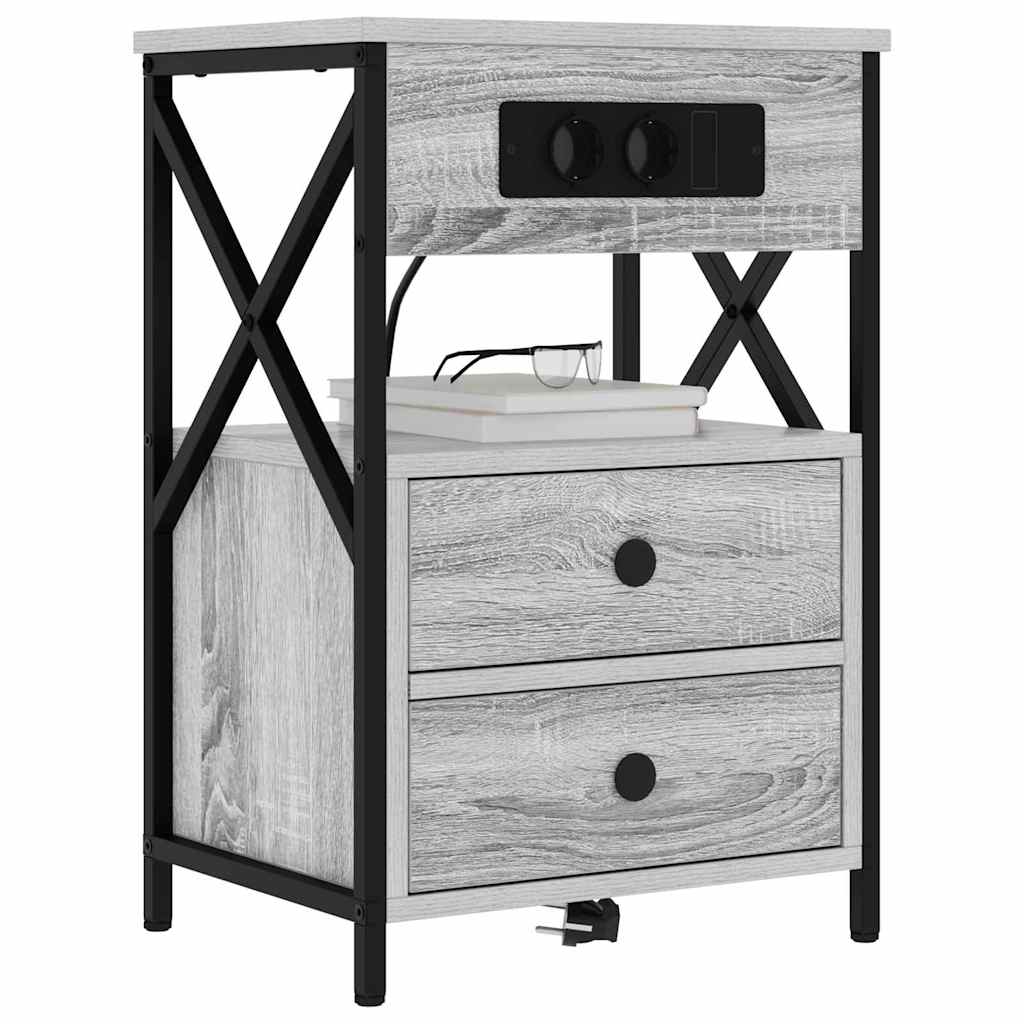 Armadio da Notte 2 pcs Grigio sonoma 40 x 31 x 60 cm 859467