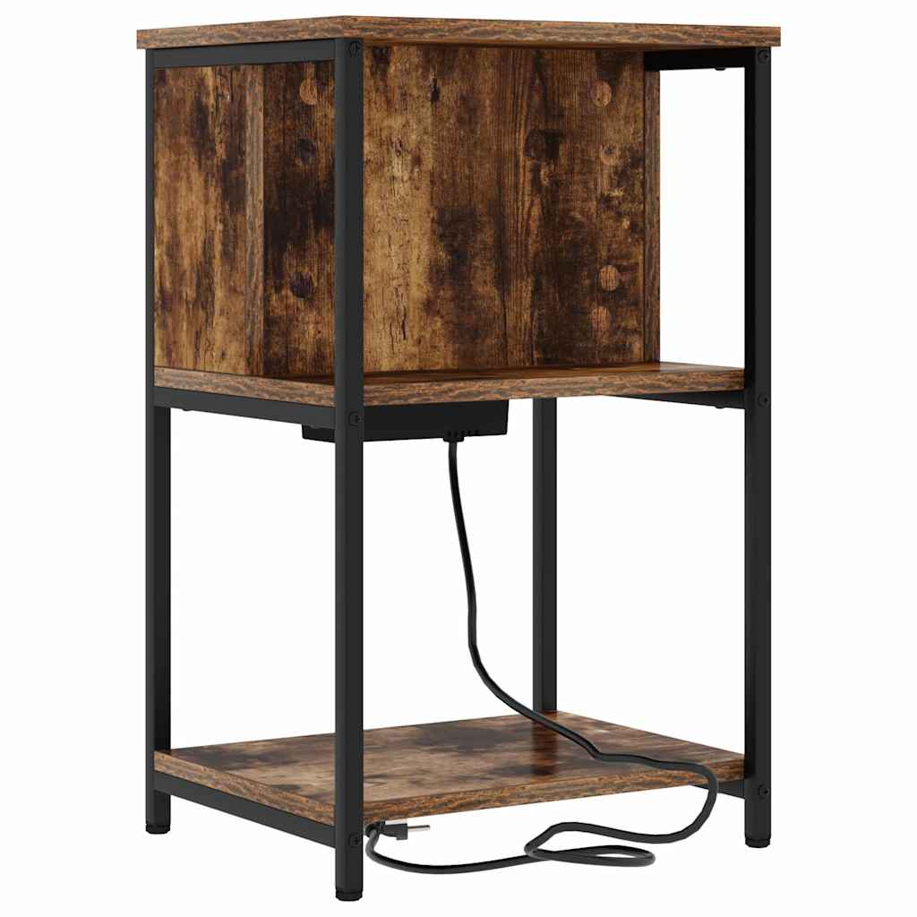 vidaXL Mobiletti da Notte 2 pcs Rovere fumo 40 x 40 x 61 cm