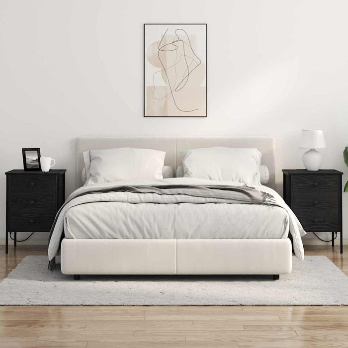 vidaXL Mobiletti da Notte 2 pcs Rovere nero 42 x 41 x 61 cm