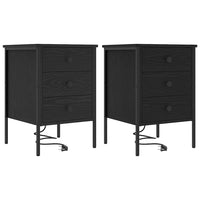 vidaXL Mobiletti da Notte 2 pcs Rovere nero 42 x 41 x 61 cm