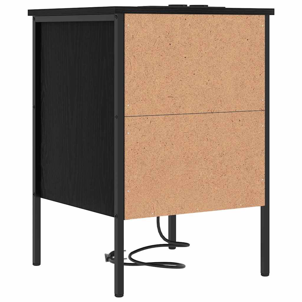 vidaXL Mobiletti da Notte 2 pcs Rovere nero 42 x 41 x 61 cm
