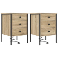 vidaXL Mobiletti da Notte 2 pcs rovere sonoma 42 x 41 x 61 cm