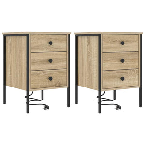 vidaXL Mobiletti da Notte 2 pcs rovere sonoma 42 x 41 x 61 cm