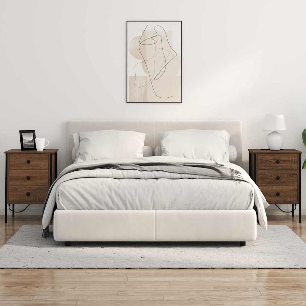 vidaXL Mobiletti da Notte 2 pcs Rovere marrone 42 x 41 x 61 cm