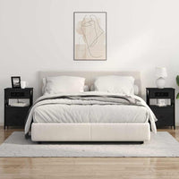 vidaXL Armadio da Notte con cassetto 2 pcs Rovere nero 40 x 31 x 60 cm