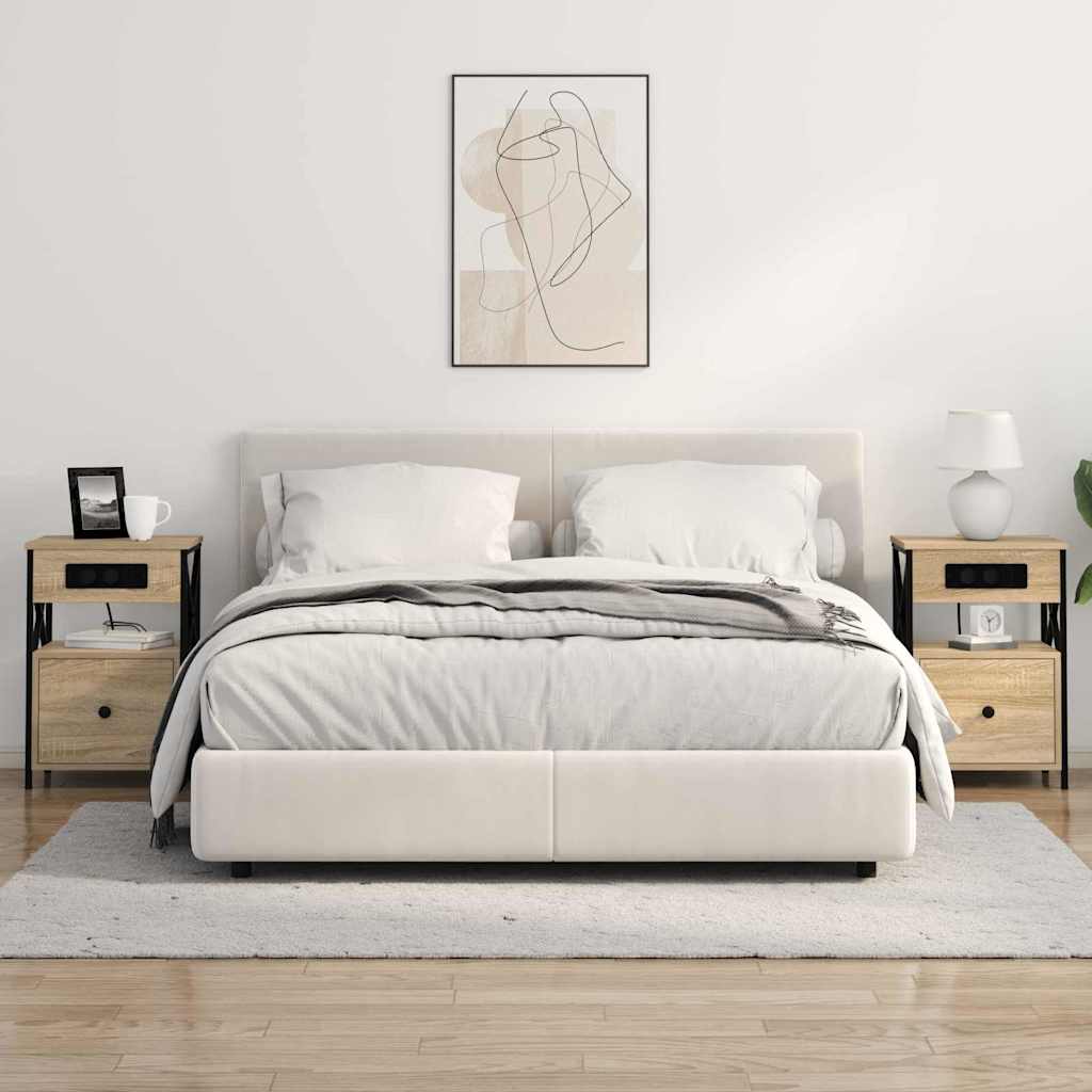 vidaXL Armadio da Notte 2 pcs rovere sonoma 40 x 31 x 60 cm