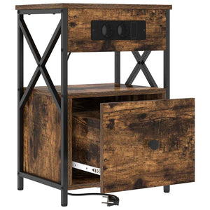 vidaXL Armadio da Notte con cassetto 2 pcs Rovere fumo 40 x 31 x 60 cm