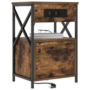 vidaXL Armadio da Notte con cassetto 2 pcs Rovere fumo 40 x 31 x 60 cm