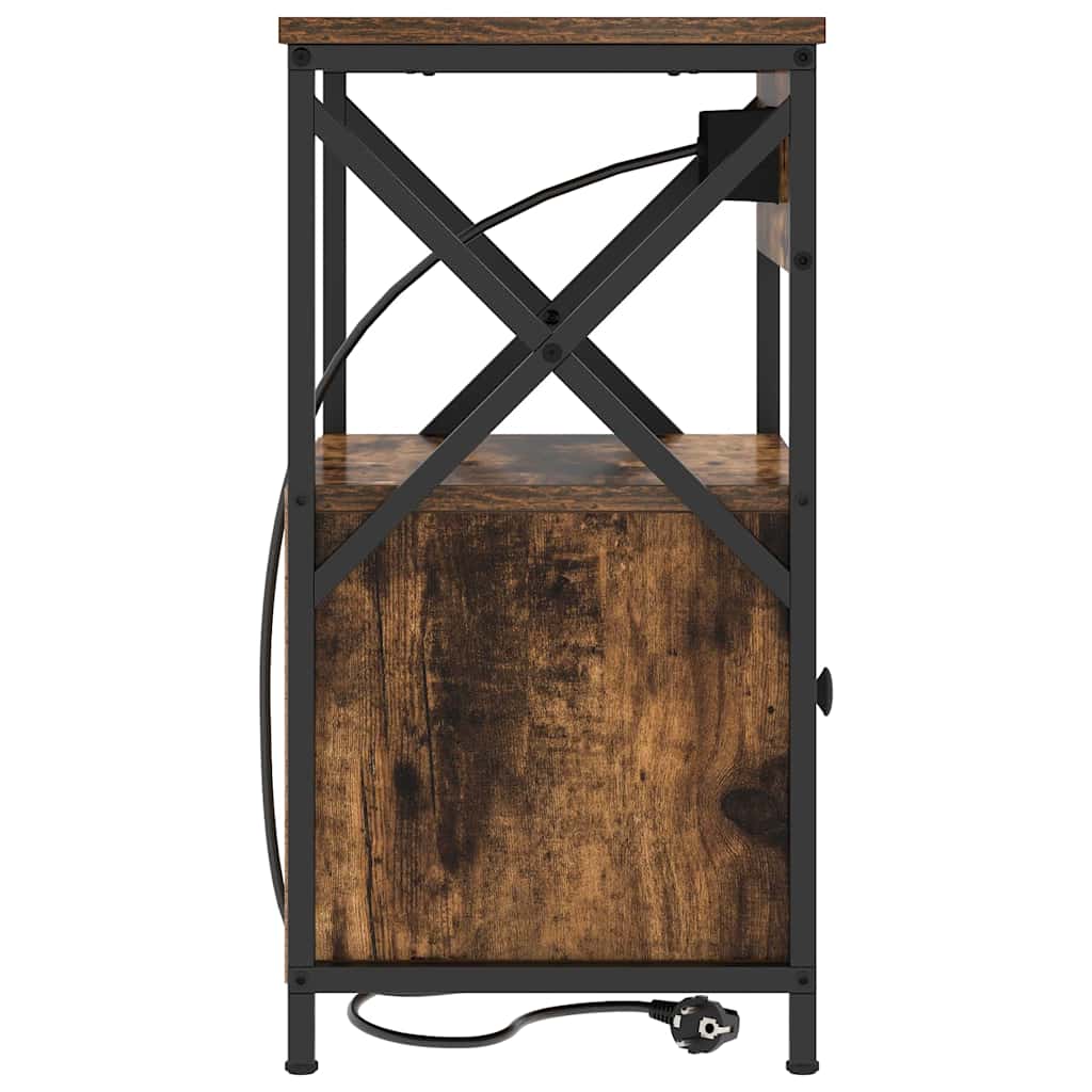 vidaXL Armadio da Notte con cassetto 2 pcs Rovere fumo 40 x 31 x 60 cm