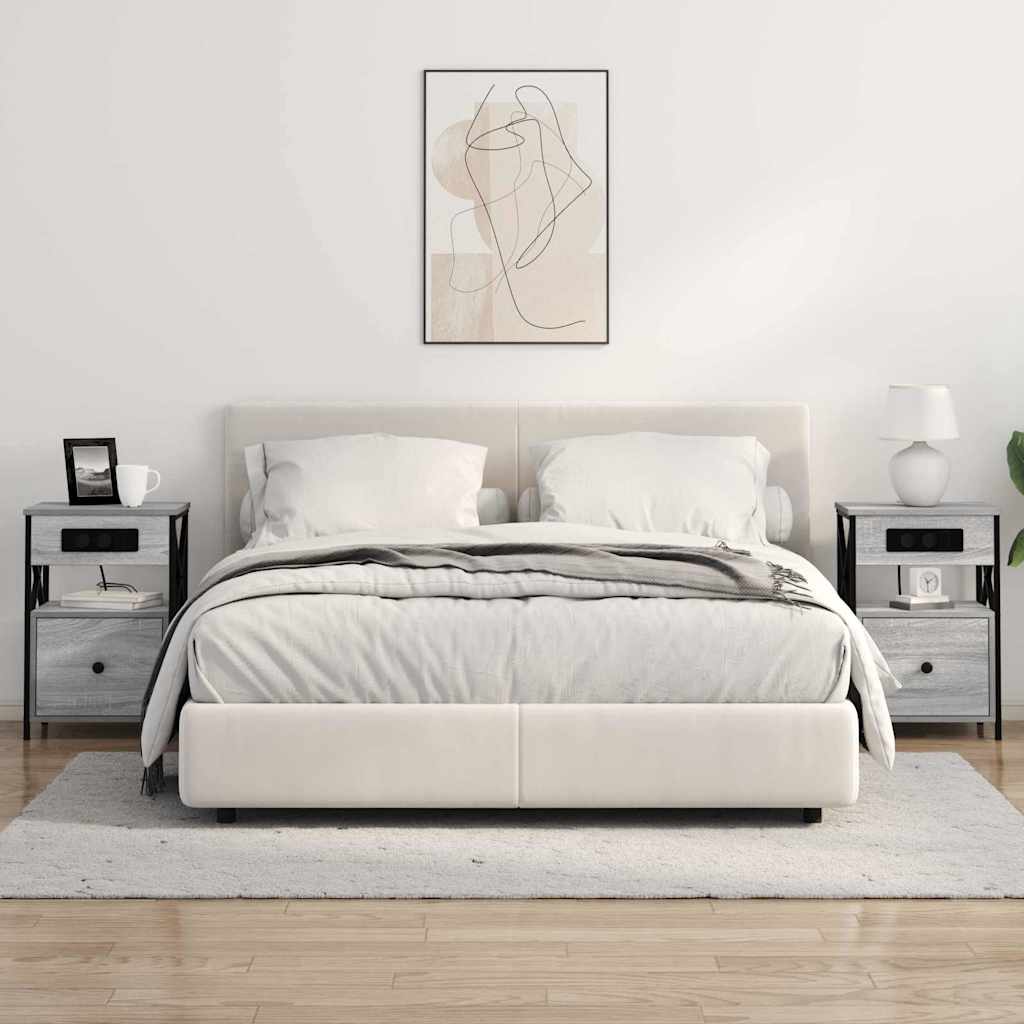 vidaXL Armadio da Notte con cassetto Grigio sonoma 40 x 31 x 60 cm