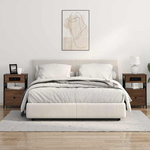 vidaXL Armadio da Notte 2 pcs Rovere marrone 40 x 31 x 60 cm