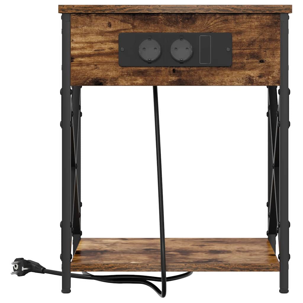 vidaXL Armadio da Notte Rovere fumo 41 x 31 x 51 cm Legno multistrato