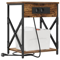 vidaXL Armadio da Notte con cassetto 2 pcs Rovere fumo 41 x 31 x 51 cm