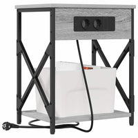 vidaXL Armadio da Notte con cassetto Grigio sonoma 41 x 31 x 51 cm