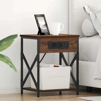 vidaXL Armadio da Notte con cassetto Rovere marrone 41 x 31 x 51 cm