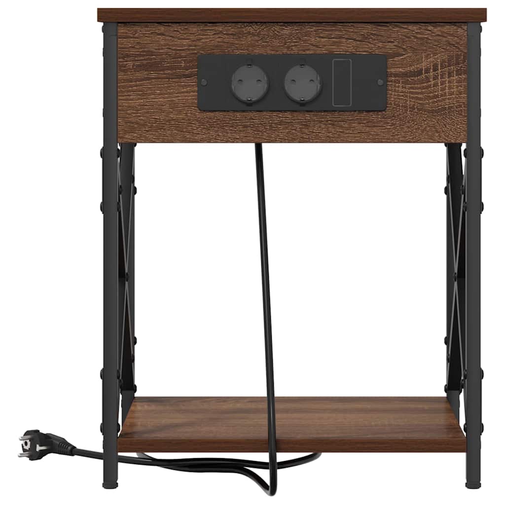 vidaXL Armadio da Notte con cassetto Rovere marrone 41 x 31 x 51 cm