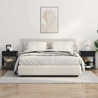 Comò con stazione di ricarica Rovere nero Legno multistrato 859515