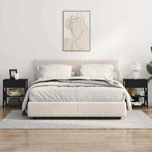 vidaXL Comò con stazione di ricarica con lo scaffale 2 pcs Rovere nero