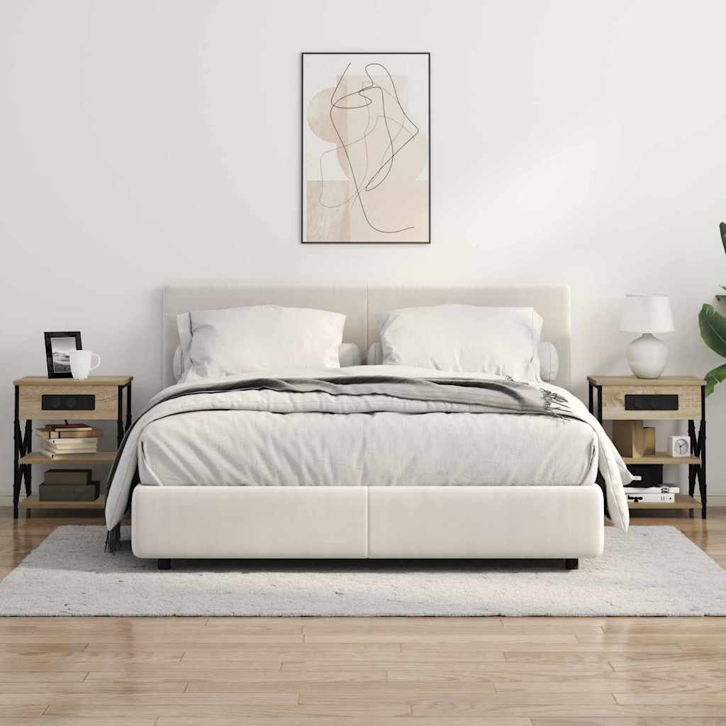 Comò con stazione di ricarica 2 pcs rovere sonoma 859518