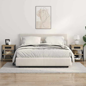 Comò con stazione di ricarica 2 pcs rovere sonoma 859518