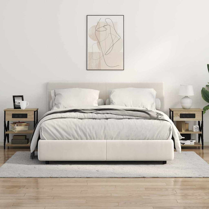 Comò con stazione di ricarica 2 pcs rovere sonoma 859518