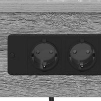 vidaXL Comò con stazione di ricarica 2 pcs Grigio sonoma