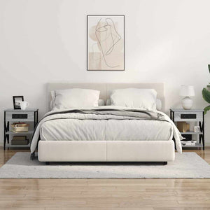 vidaXL Comò con stazione di ricarica 2 pcs Grigio sonoma