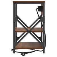 Comò con stazione di ricarica Rovere marrone Legno multistrato 859523