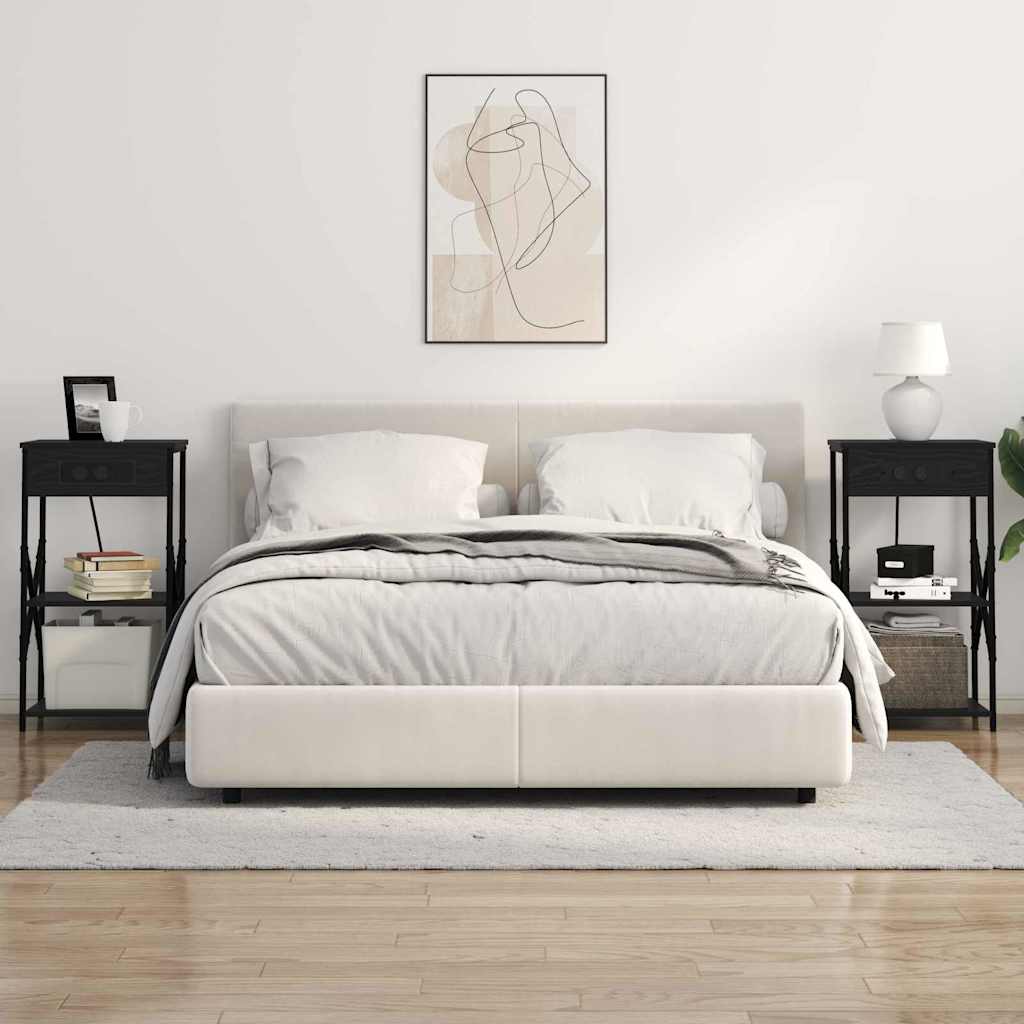 vidaXL Armadio da Notte Rovere nero 41 x 31 x 76 cm Legno multistrato