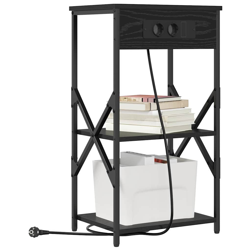 vidaXL Armadio da Notte Rovere nero 41 x 31 x 76 cm Legno multistrato