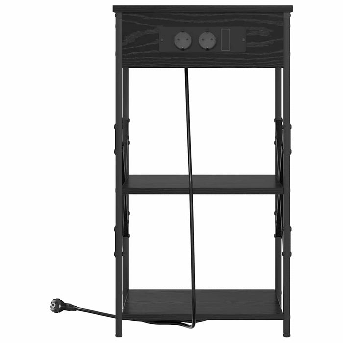 vidaXL Mobiletti da Notte 2 pcs Rovere nero 41 x 31 x 76 cm