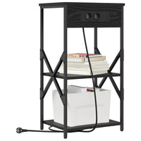 vidaXL Mobiletti da Notte 2 pcs Rovere nero 41 x 31 x 76 cm